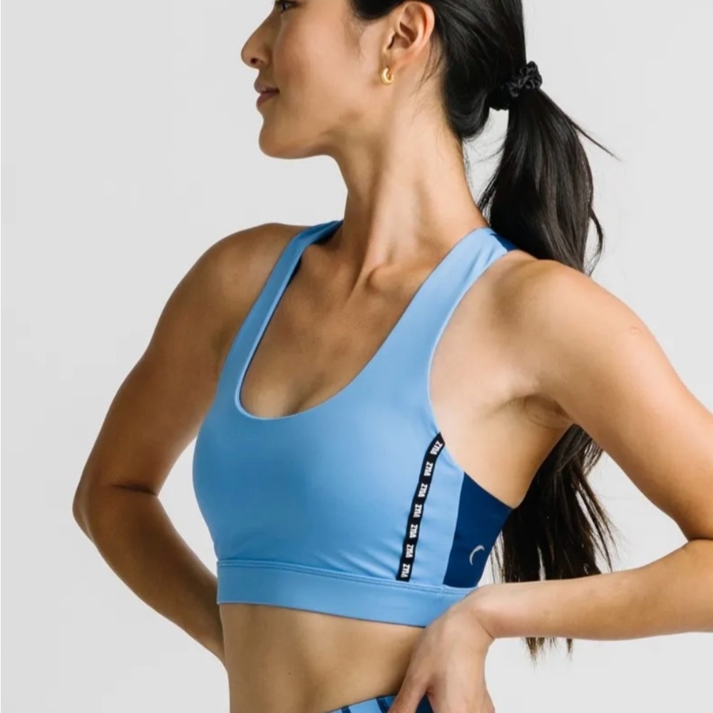 Zyia Active Sky on Navy Game Day Light n Tight Sports Bra Sz XL